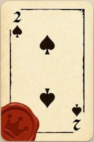 Two of Spades with its wax seal